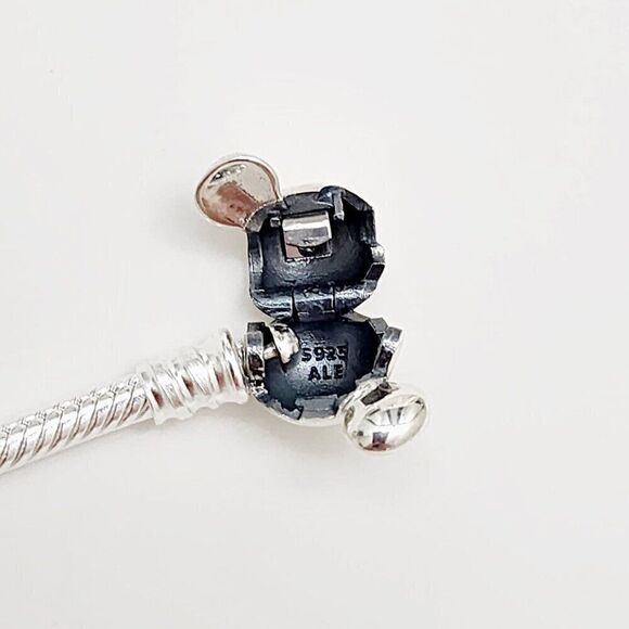 Pandora Mickey Mouse Clasp Bracelet Size 7.5 with 2 Charms - Picture 7 of 7
